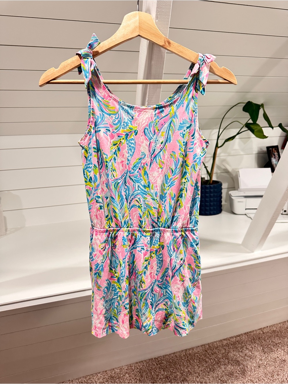 Lilly Pulitzer Pink Multi Tie-Shoulder Girls Dress